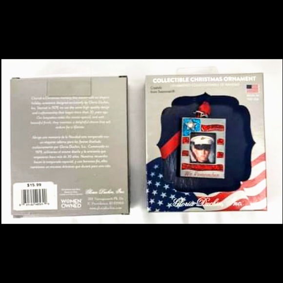 Patriotic Photo Frame Ornament/Swarovski Crystals - Picture 7 of 8